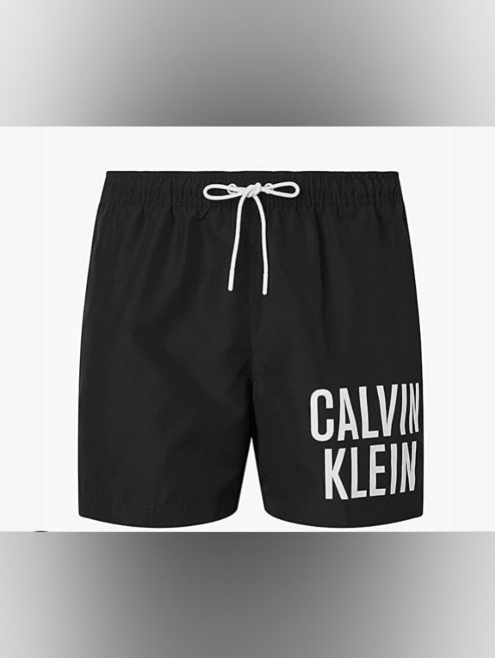 Calvin Klein Black Swim Trunks with White Logo